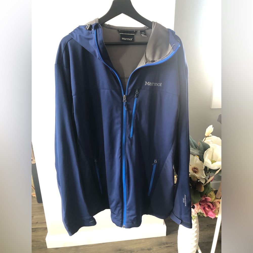 Marmot Men's Deep Blue Softshell Jacket with Hood